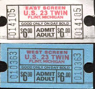 US-23 Drive-In Theater - Ticket Stubs (newer photo)
